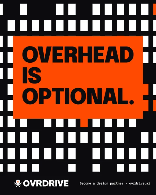 Ovrdrive social post: Overhead is optional.